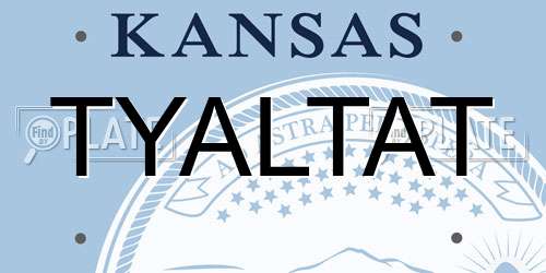 TYALTAT Kansas License Plate