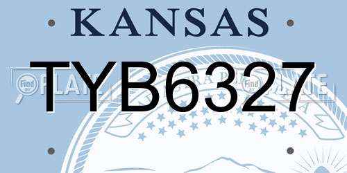 TYB6327 Kansas License Plate