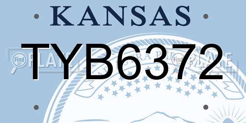 TYB6372 Kansas License Plate