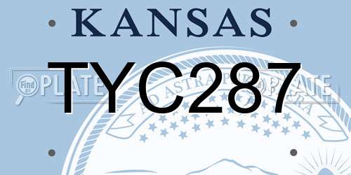 TYC287 Kansas License Plate