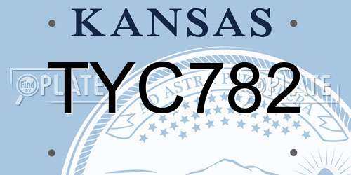 TYC782 Kansas License Plate