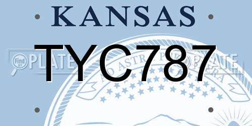 TYC787 Kansas License Plate