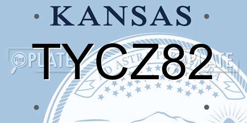 TYCZ82 Kansas License Plate