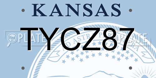TYCZ87 Kansas License Plate