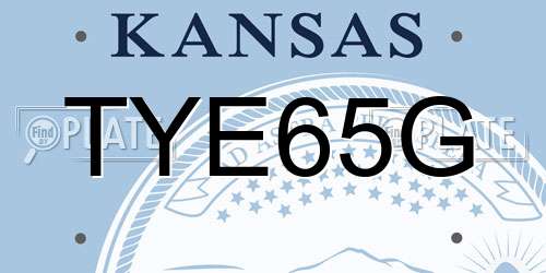 TYE65G Kansas License Plate