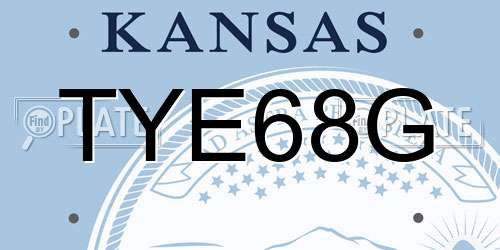 TYE68G Kansas License Plate