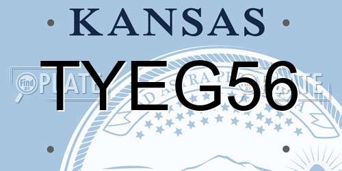TYEG56 Kansas License Plate