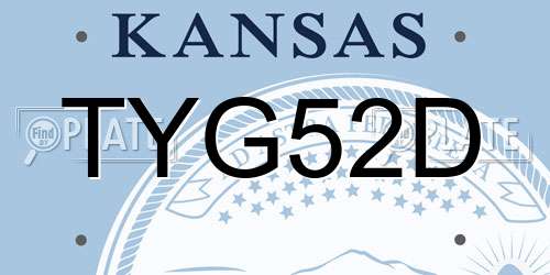 TYG52D Kansas License Plate