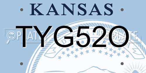 TYG52O Kansas License Plate