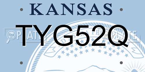TYG52Q Kansas License Plate