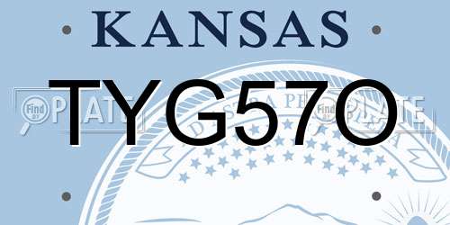 TYG57O Kansas License Plate