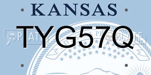 TYG57Q Kansas License Plate