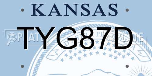 TYG87D Kansas License Plate