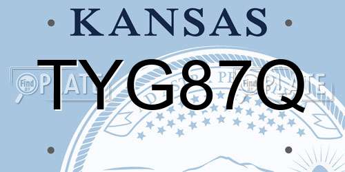 TYG87Q Kansas License Plate