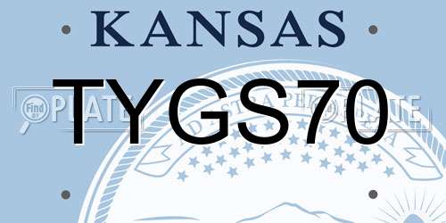 TYGS70 Kansas License Plate