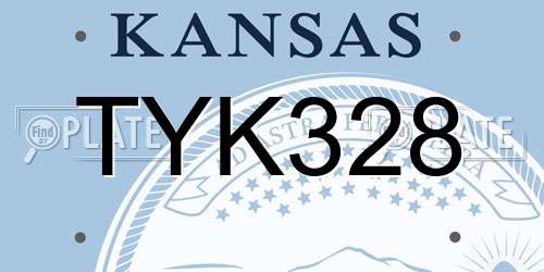 TYK328 Kansas License Plate