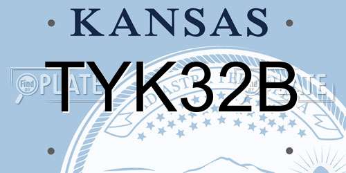 TYK32B Kansas License Plate