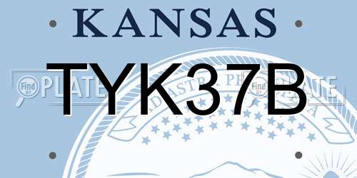 TYK37B Kansas License Plate