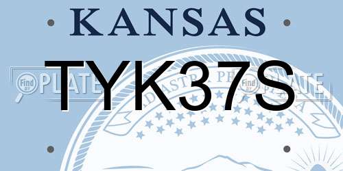 TYK37S Kansas License Plate