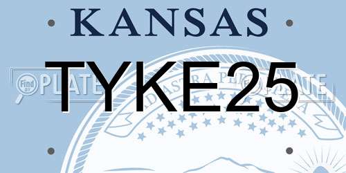 TYKE25 Kansas License Plate