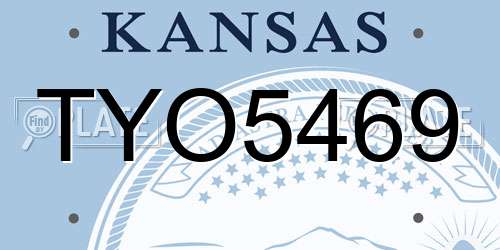TYO5469 Kansas License Plate