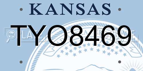 TYO8469 Kansas License Plate
