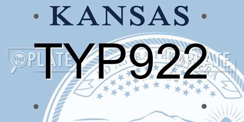 TYP922 Kansas License Plate