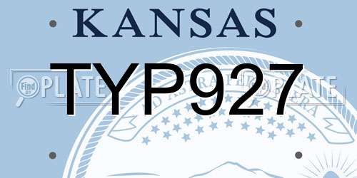 TYP927 Kansas License Plate