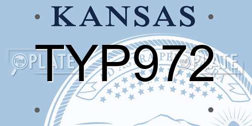 TYP972 Kansas License Plate