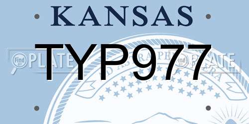 TYP977 Kansas License Plate
