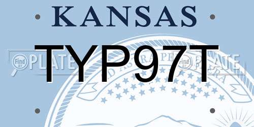TYP97T Kansas License Plate