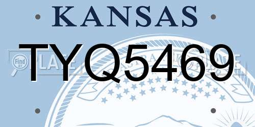 TYQ5469 Kansas License Plate