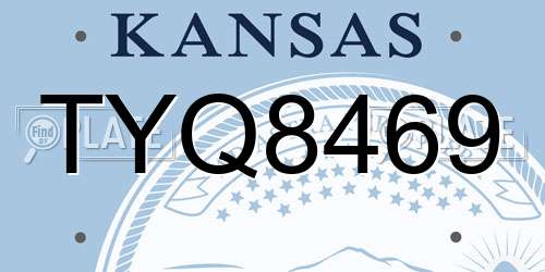 TYQ8469 Kansas License Plate