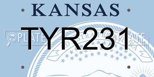 TYR231 Kansas License Plate