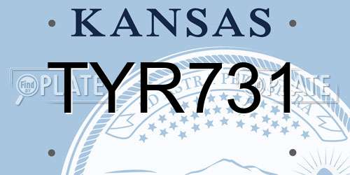 TYR731 Kansas License Plate