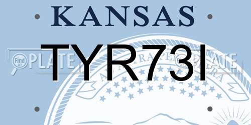 TYR73I Kansas License Plate