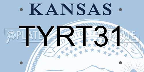 TYRT31 Kansas License Plate