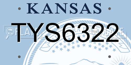 TYS6322 Kansas License Plate