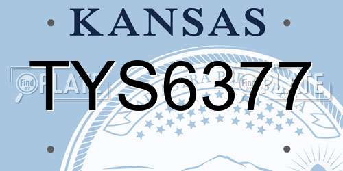 TYS6377 Kansas License Plate
