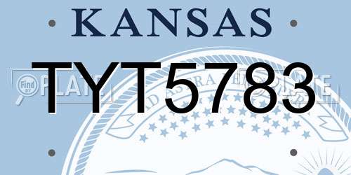 TYT5783 Kansas License Plate