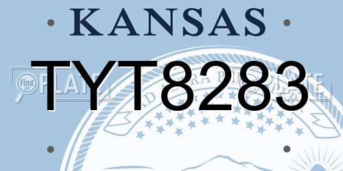 TYT8283 Kansas License Plate