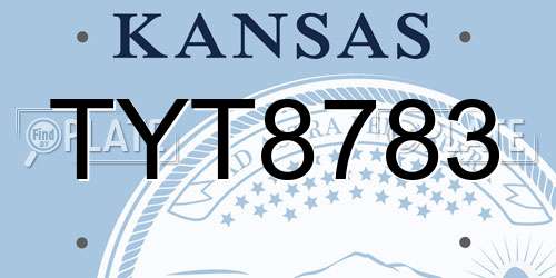 TYT8783 Kansas License Plate