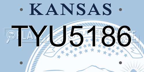 TYU5186 Kansas License Plate