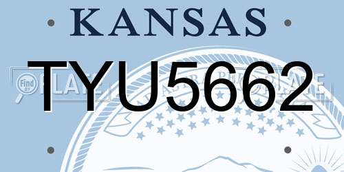 TYU5662 Kansas License Plate