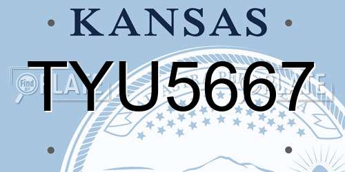 TYU5667 Kansas License Plate