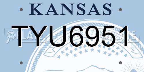 TYU6951 Kansas License Plate