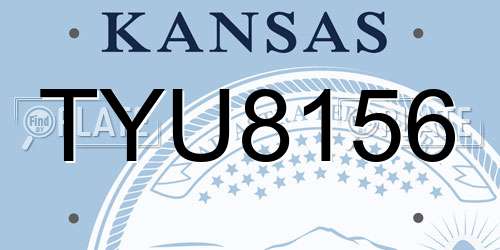 TYU8156 Kansas License Plate