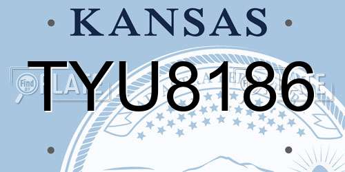 TYU8186 Kansas License Plate