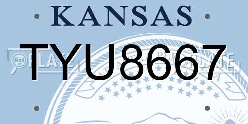 TYU8667 Kansas License Plate
