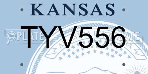 TYV556 Kansas License Plate